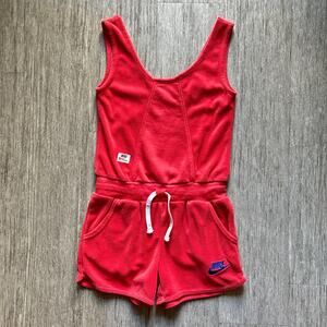 Nike Coral/Salmon Scoop Neck Sleeveless Terry Cloth Shorts Romper Size Youth XS